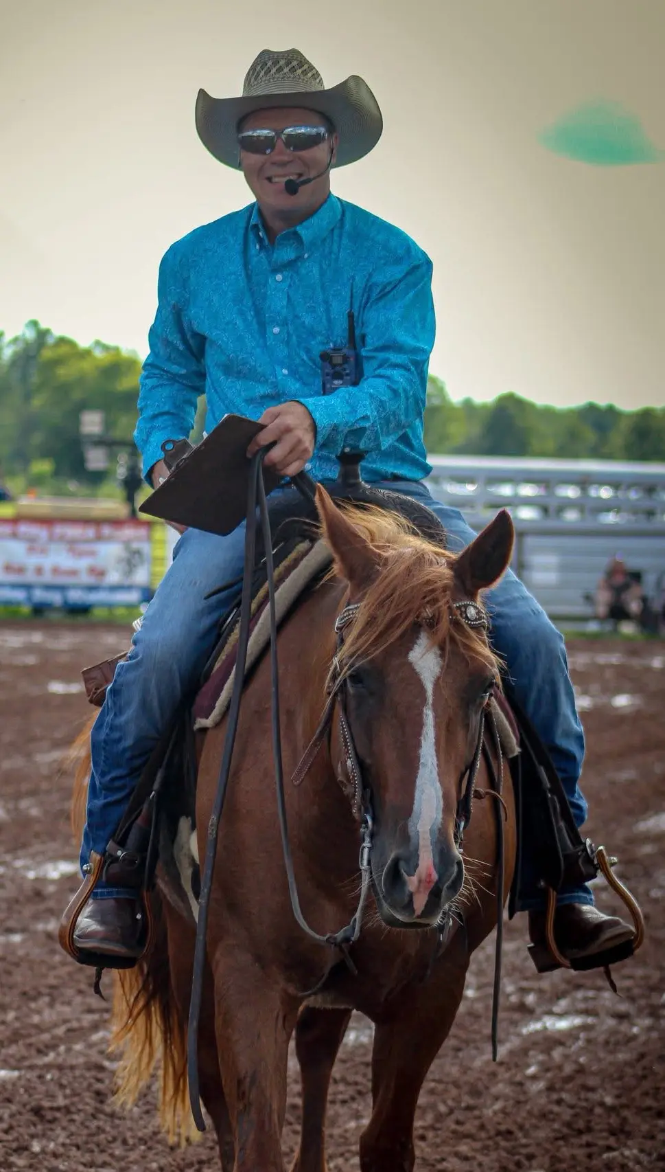 Jon Dorau riding horseback at a Pine County rodeo
